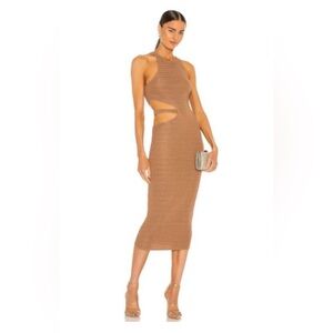 Michael Costello x REVOLVE - Athena Midi Dress - Beige